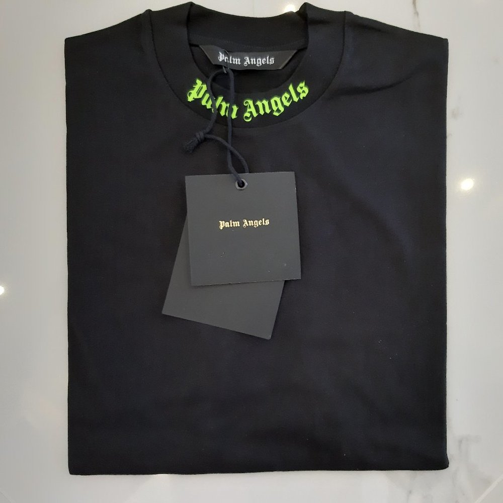 PALM ANGELS OVERSIZE BLACK COTTON TEE - Picture 2 of 4